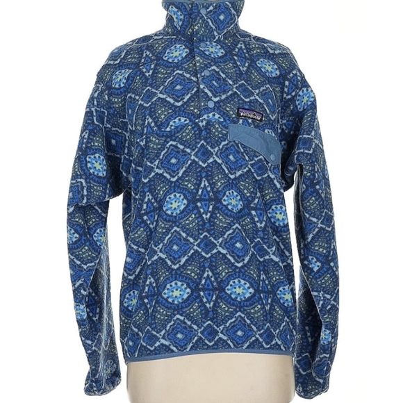 Rare Patagonia Honeycomb Blue Synchilla Fleece Pullover XS - Picture 6 of 9